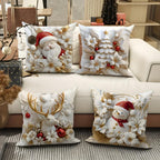 Set von 4 Weihnachts-velours Kissenbezügen mit einzigartigen festlichen Designs