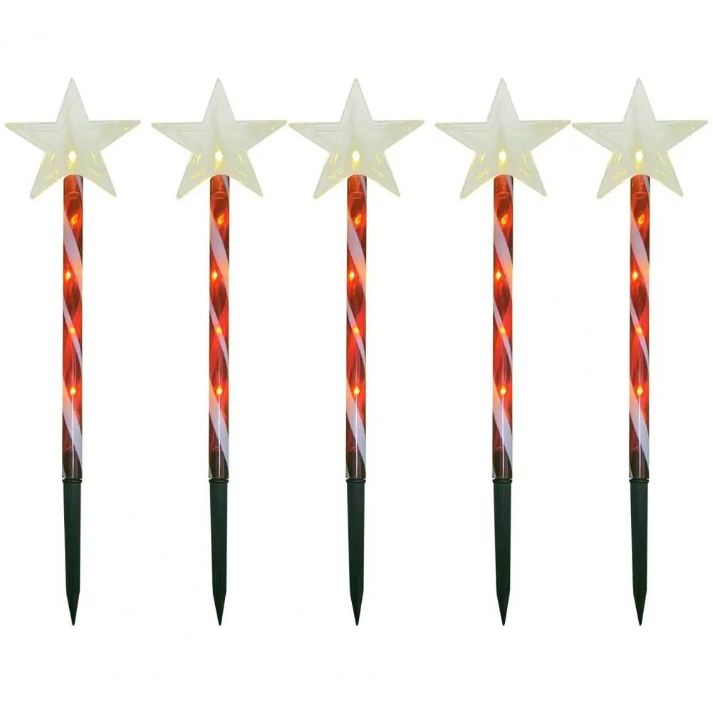 Solar Snowflake Christmas Tree Garden Lights – 5pcs. Waterproof LED Stake Lights for Magical Outdoor Christmas Décor and Year-Round Lawn Illumination