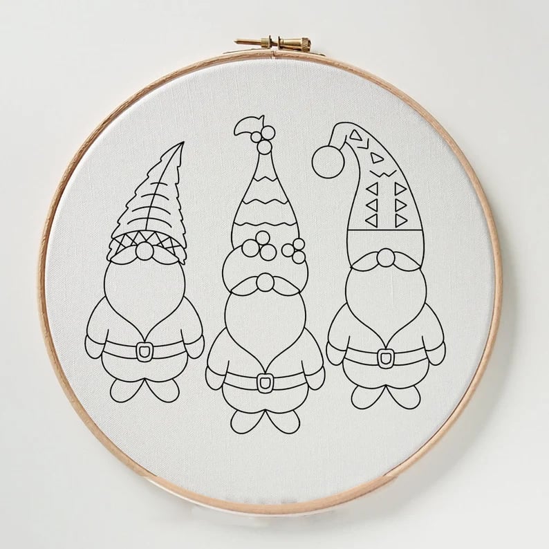 Christmas Embroidery Kit | Winter Snowy Village Pattern | Beginner Craft Set with Hoop & Threads