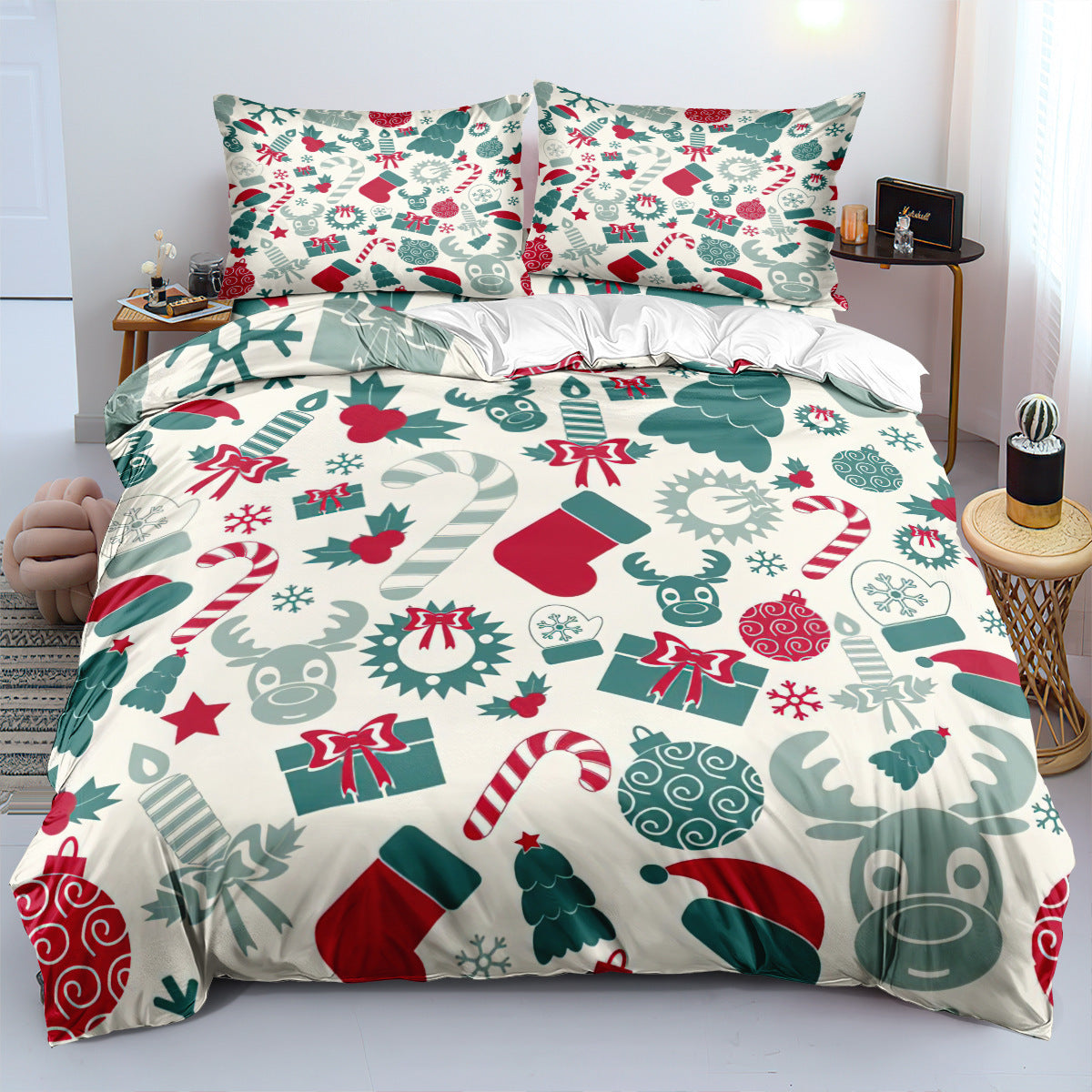Christmas Series Duvet Three-piece Set