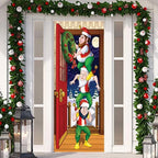 Christmas Door Cover | Fabric Front Door Decoration | Washable & Reusable | 91×203cm