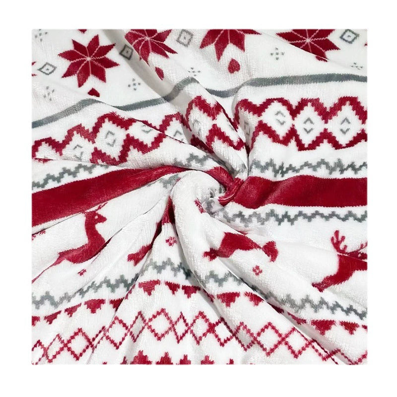 Christmas Double Layer Sherpa Flannel Blanket