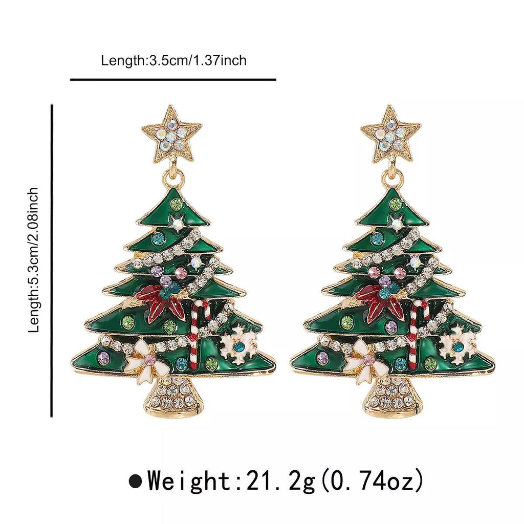 Christmas Tree Dangle Earrings
