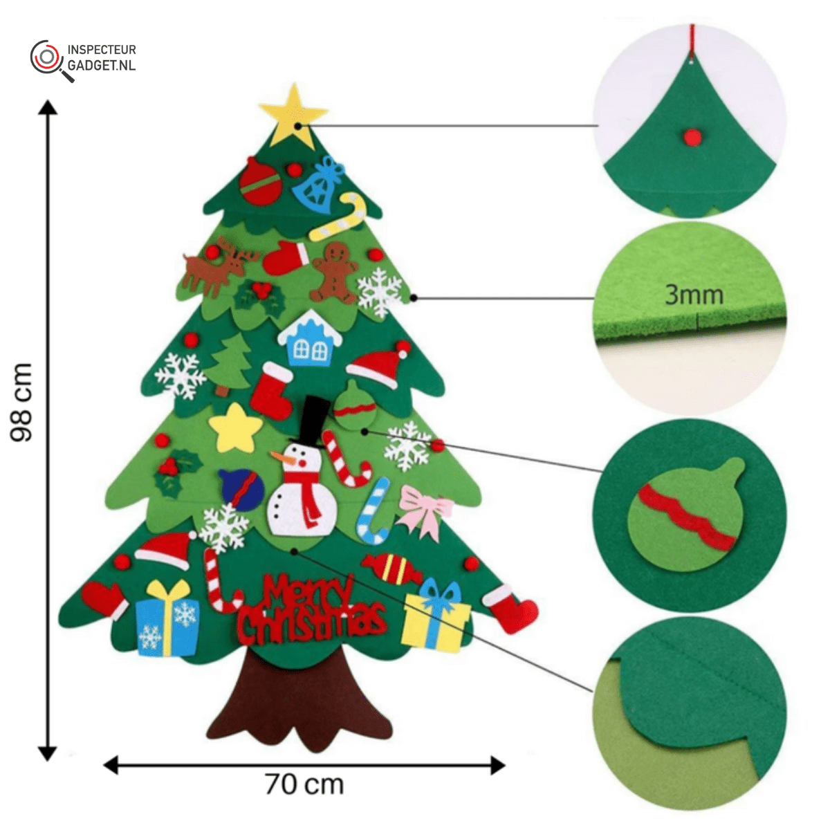 TreeJoy Craft Christmas Tree – Creative DIY Felt Tree for Kids with 25 Decorations