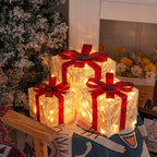 Set of 3 LED Christmas Gift Boxes for Indoor and Outdoor Use
