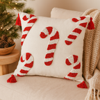 Jollora Christmas Cushion Cover – Candy Cane Pattern for Festive and Cozy Atmosphere