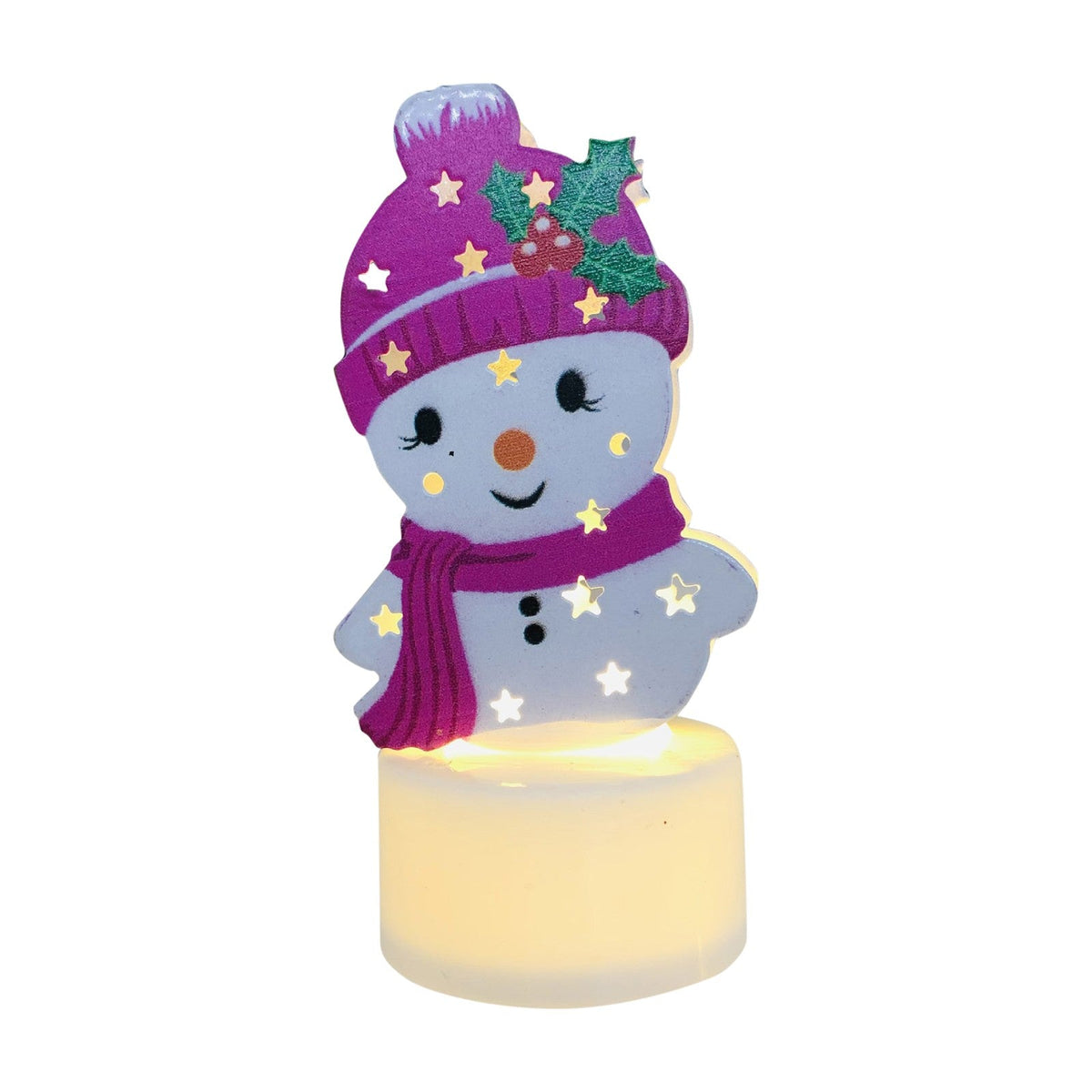 Electronic LED Christmas Candle Lamps - Set of 10 – Adorable Santa, Snowman & Tree Night Lights for Festive Home, Party, & Garden Décor