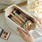 Large Travel Cosmetic Bag with Double-Layer Design