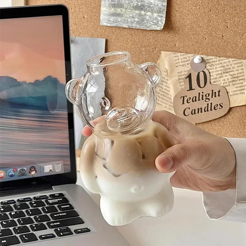 Happy Bear Glass Coffee Mug