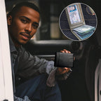 Theft-proof magnetic card holder made of genuine leather
