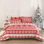 Christmas Winter Sleepers Pattern Bed Three-piece Set