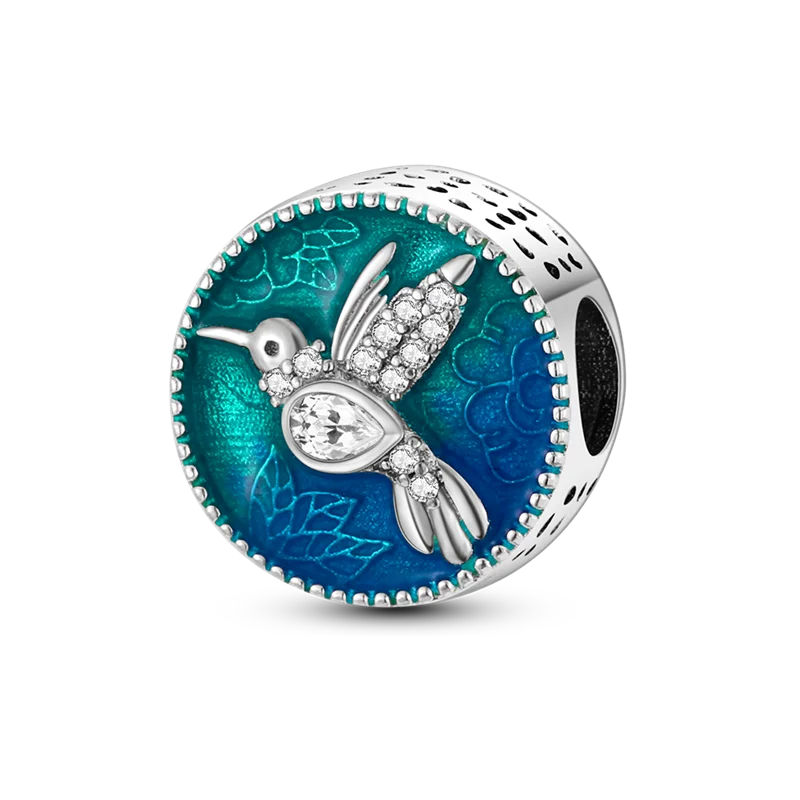 925 Silver Golden Leopard Charms Beads Colorful Chameleon Rhinoceros Lion Scarab Cat Pendant Compatible with Original Pandora Bracelet Jewelry