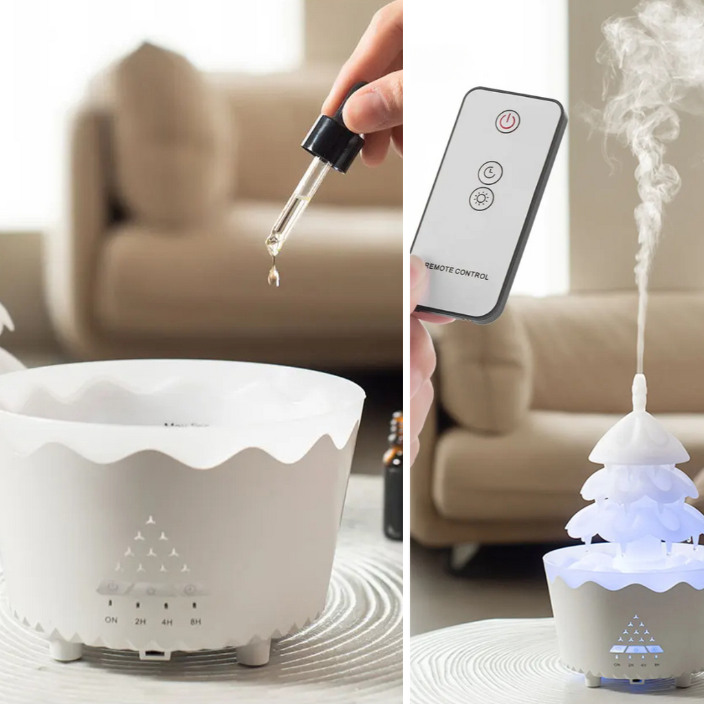 AromaBoom Christmas diffuser – Ultrasonic humidifier with LED and USB