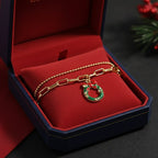 Adjustable, gold-plated, festive charm bracelet for Christmas mood
