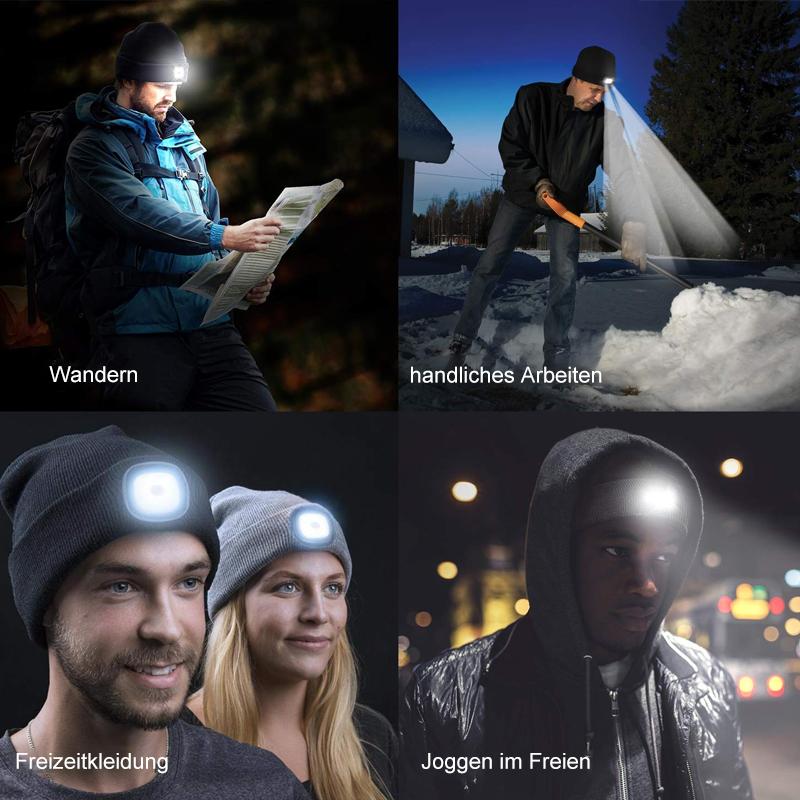 Beanie Hat with Rechargeable LED Headlight