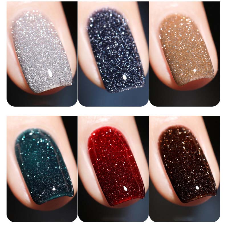 High density glitter nail gel polish