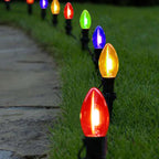 Modern Minimalist Waterproof Solar Christmas Waterdrop Plastic 12/25-Light Landscape Lighting Outdoor String Light For Garden