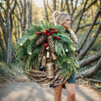 Boho Christmas wreath with bells | Door & wall decoration | Handmade