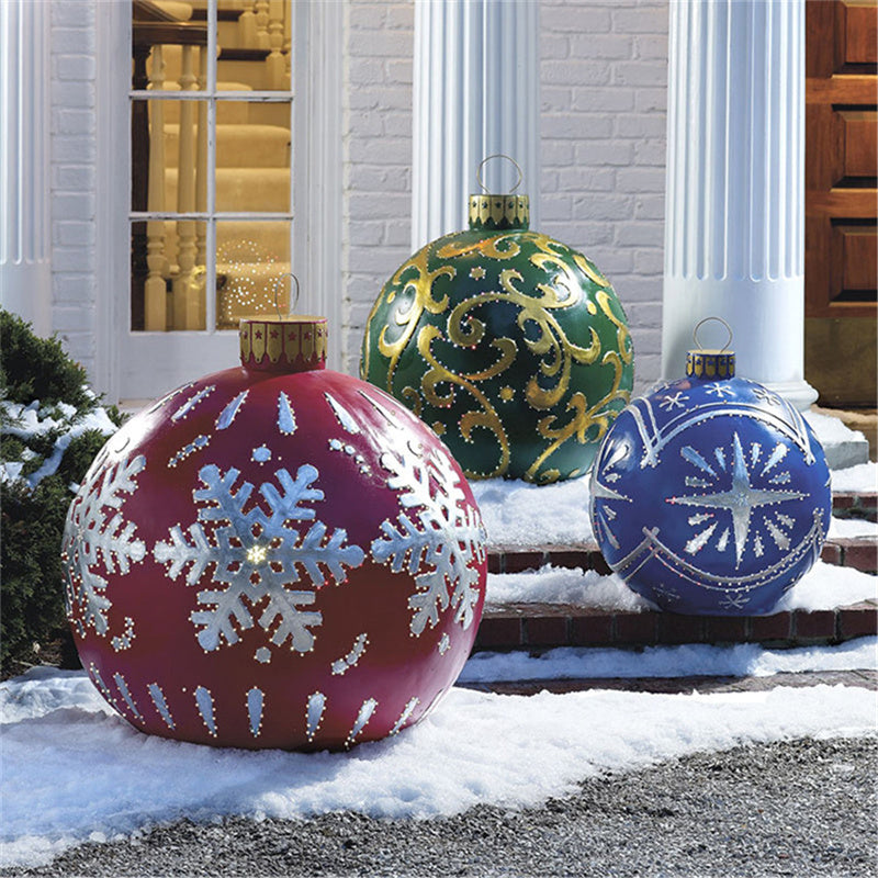 Inflatable Christmas Ball Outdoor Decoration 60cm – Weather Resistant PVC Christmas Decoration