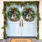 Boho Christmas wreath with bells | Door & wall decoration | Handmade