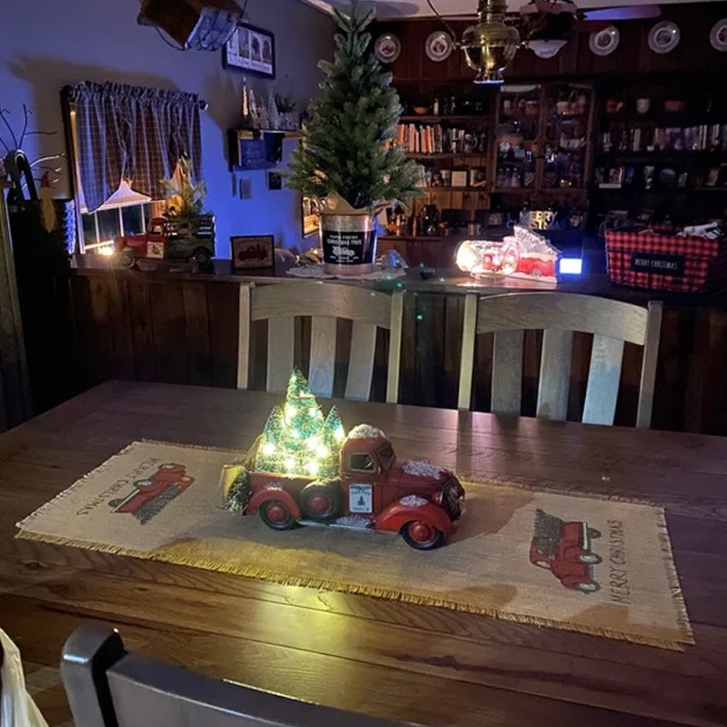 Red Farm Truck Christmas Decorations