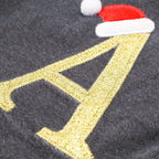 Personalized Velvet Christmas Stocking with Monogram – Modern Gray Design