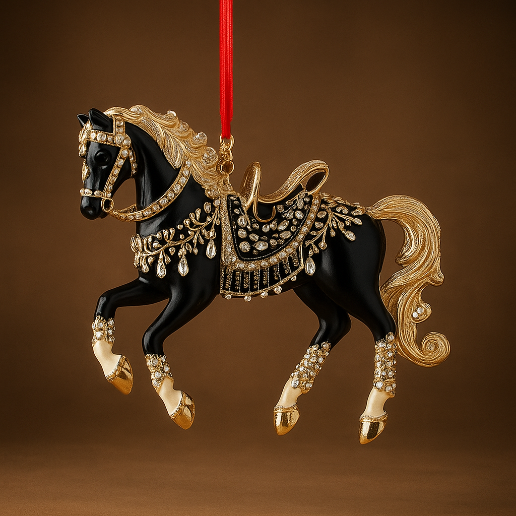 Christmas Ornament Horse Acrylic Rhinestone Hanging Tree Decor