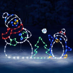 Animated LED Snowball Fight Light | Outdoor Snowman & Penguin Christmas Decor