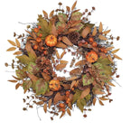 Autumn wreath with pumpkins | Door wreath for Halloween and Christmas