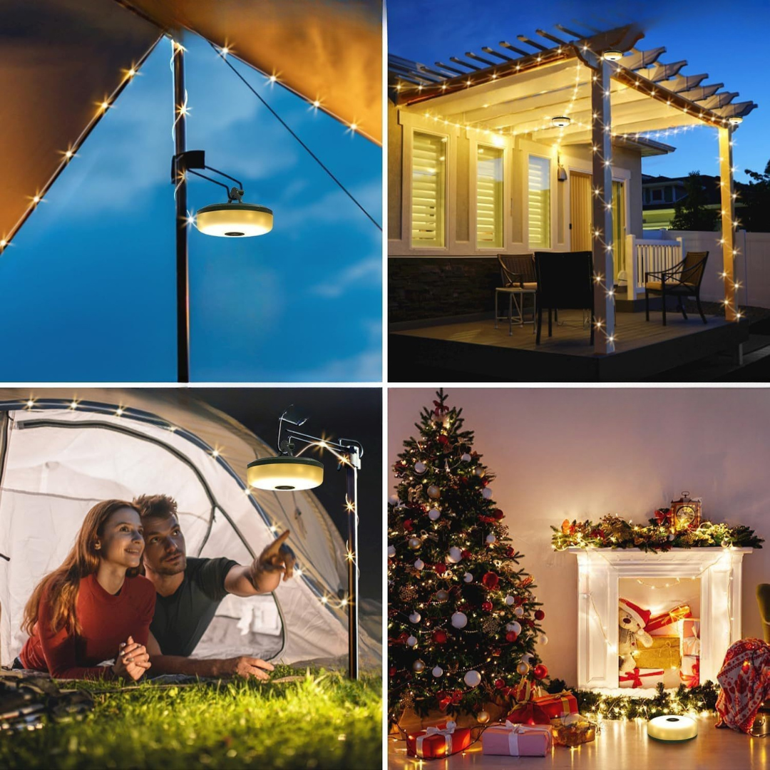 Christmas String Lights Outdoor USB Rechargeable