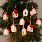 Wooden Christmas houses with LED lighting for festive decoration