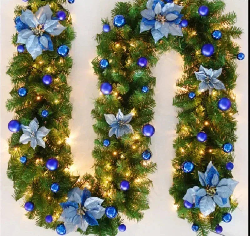 Christmas Garland | Elegant Rattan Banner with LED Lighting