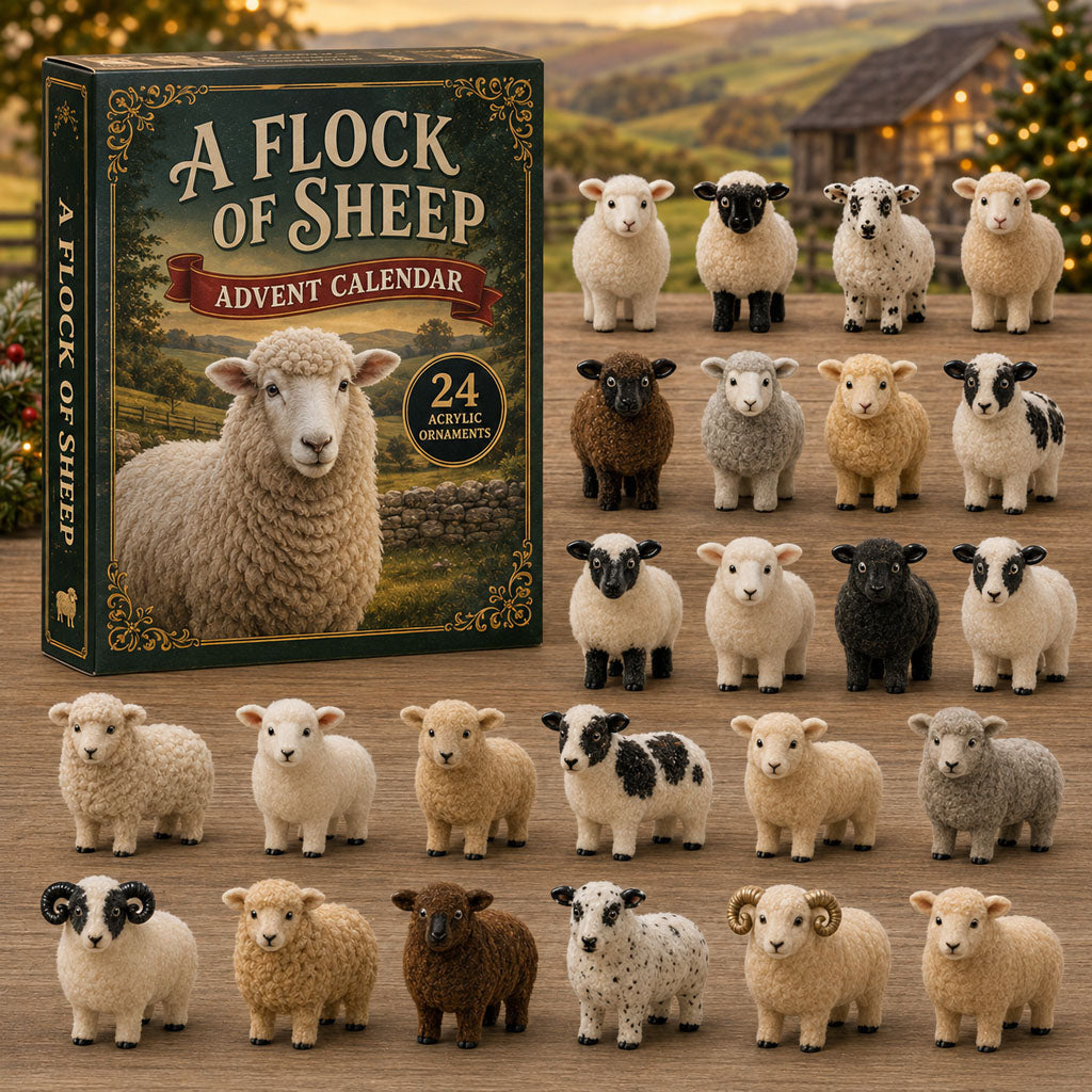 Sheep Advent Calendar 2026 - 24 Acrylic Sheep Ornaments