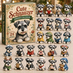 Schnauzer Advent Calendar 2026 - 24 Acrylic Schnauzer Ornaments