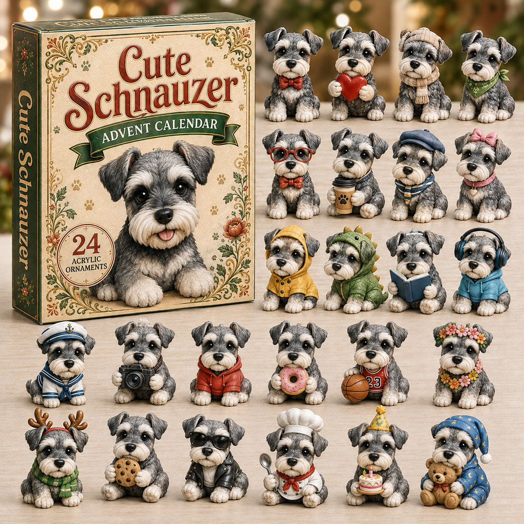 Schnauzer Advent Calendar 2026 - 24 Acrylic Schnauzer Ornaments