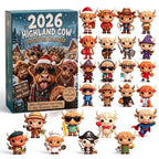 Scottish Highland Cow Christmas Advent Calendar 2026 - 24 Funny Figurines