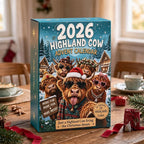 Scottish Highland Cow Christmas Advent Calendar 2026 - 24 Funny Figurines
