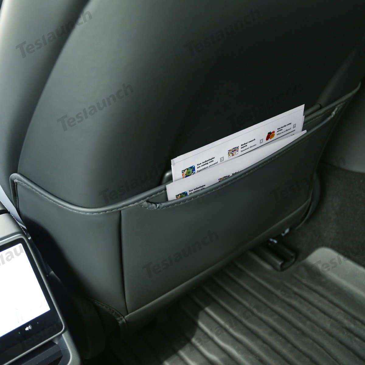Seat Back Anti Kick Protectors Cover Mats Semi-Surrounded Seatback Pad for Tesla 2024+ Model 3 Highland