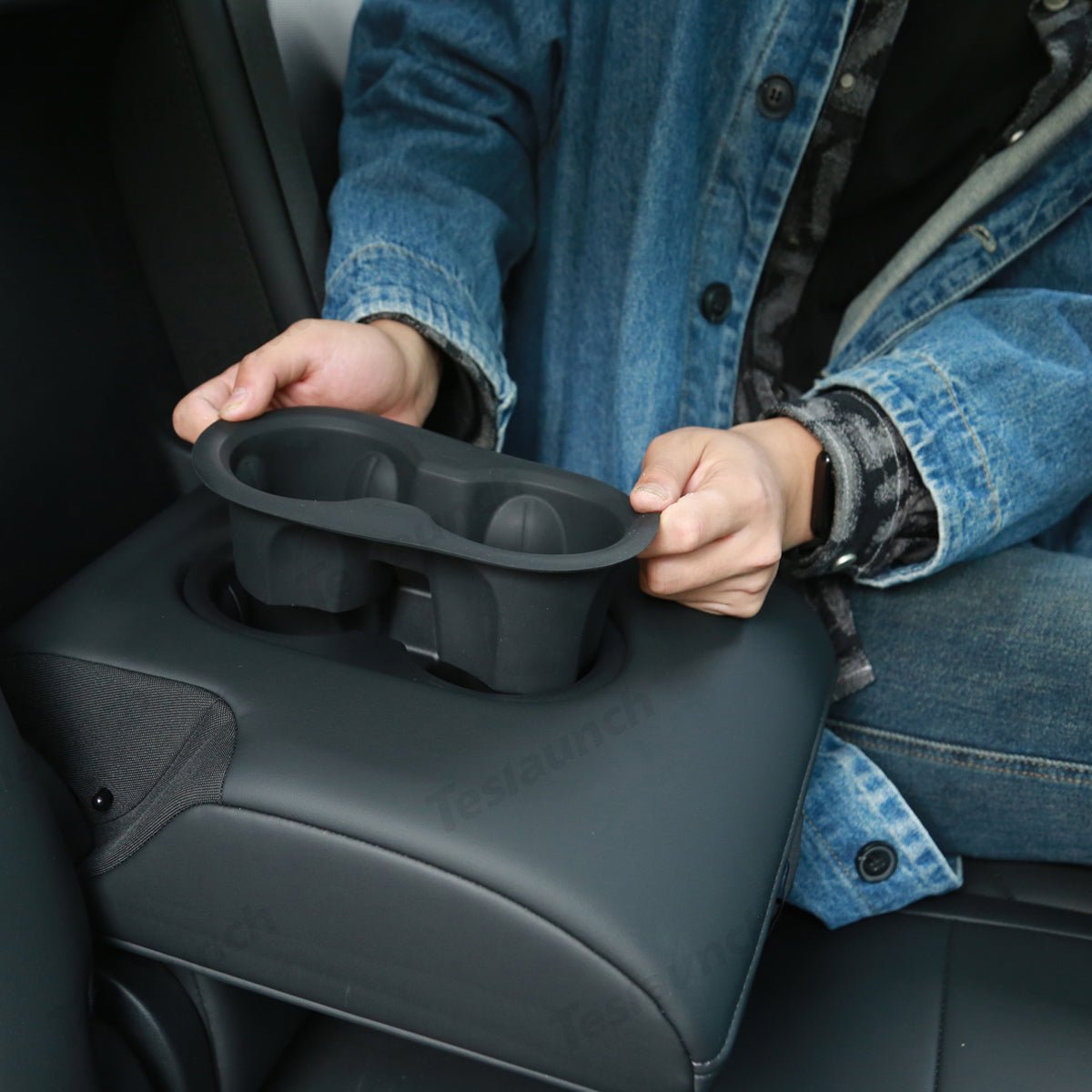 Seat Rear Non-slip Silicone Cup Holder Insert  For Tesla Model Y Juniper 2025+
