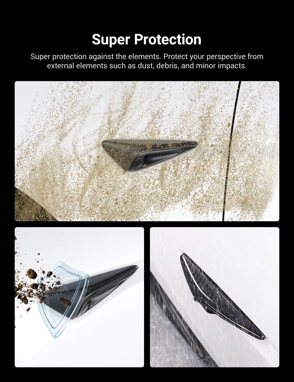Side Camera Turn Signal Cover for Model 3/S/Y/X - Carbon Fiber Exterior Mods