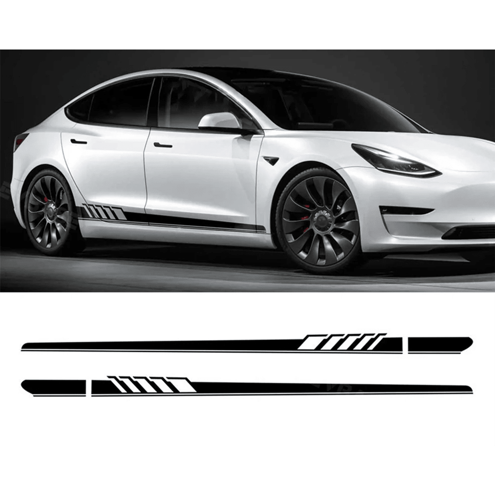 Side Skirt Decal DIY Sticker Side Body Racing Stripe Sticker For Tesla Model 3/Y/S/X