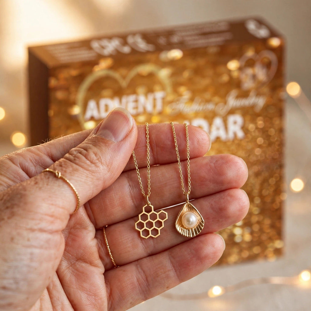 Jewelry Advent Calendar 2026 - 24 Gold-Colored Necklaces, Rings and Earrings