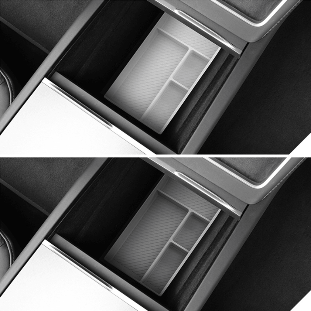 Silicone Center Console & Armrest Lower Storage Tray for Tesla Model Y Juniper 2025+