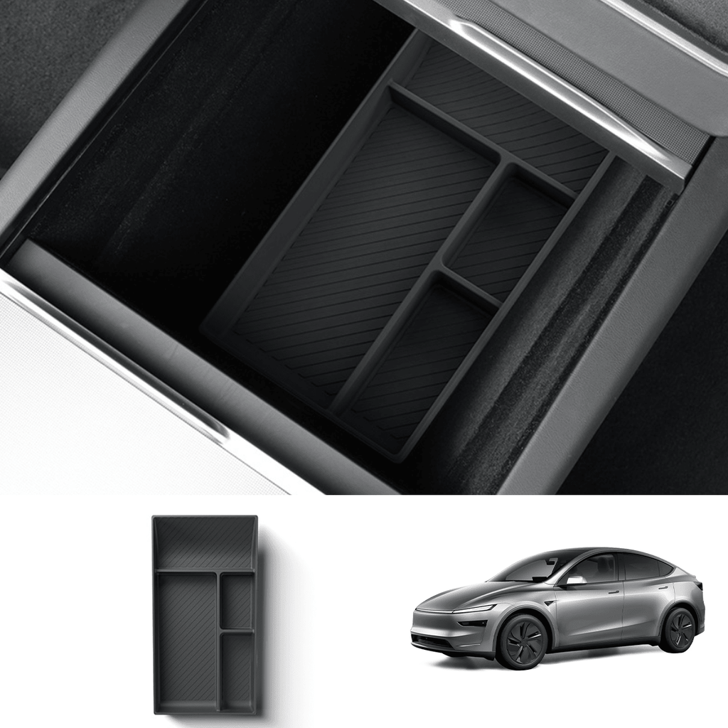 Silicone Center Console & Armrest Lower Storage Tray for Tesla Model Y Juniper 2025+
