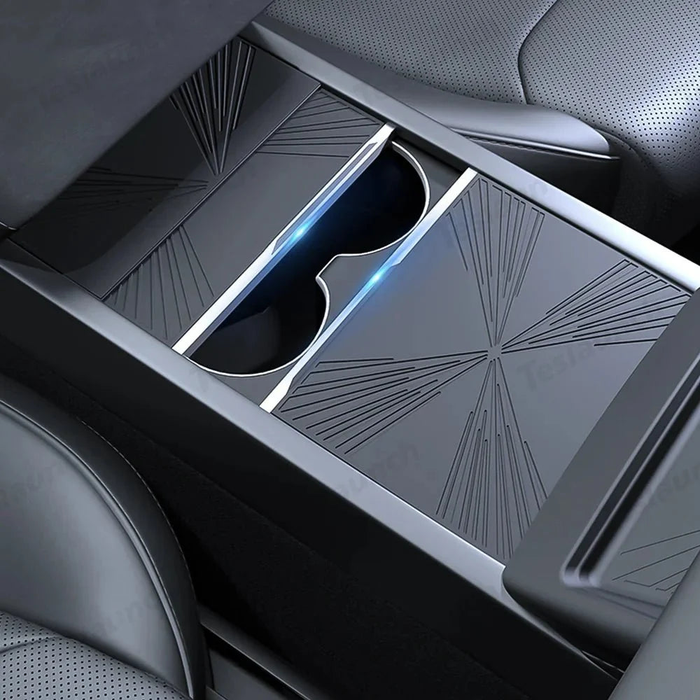 Silicone Center Console Protective Mat for Tesla Model Y Juniper 2025+/Model 3 Highland 2024+
