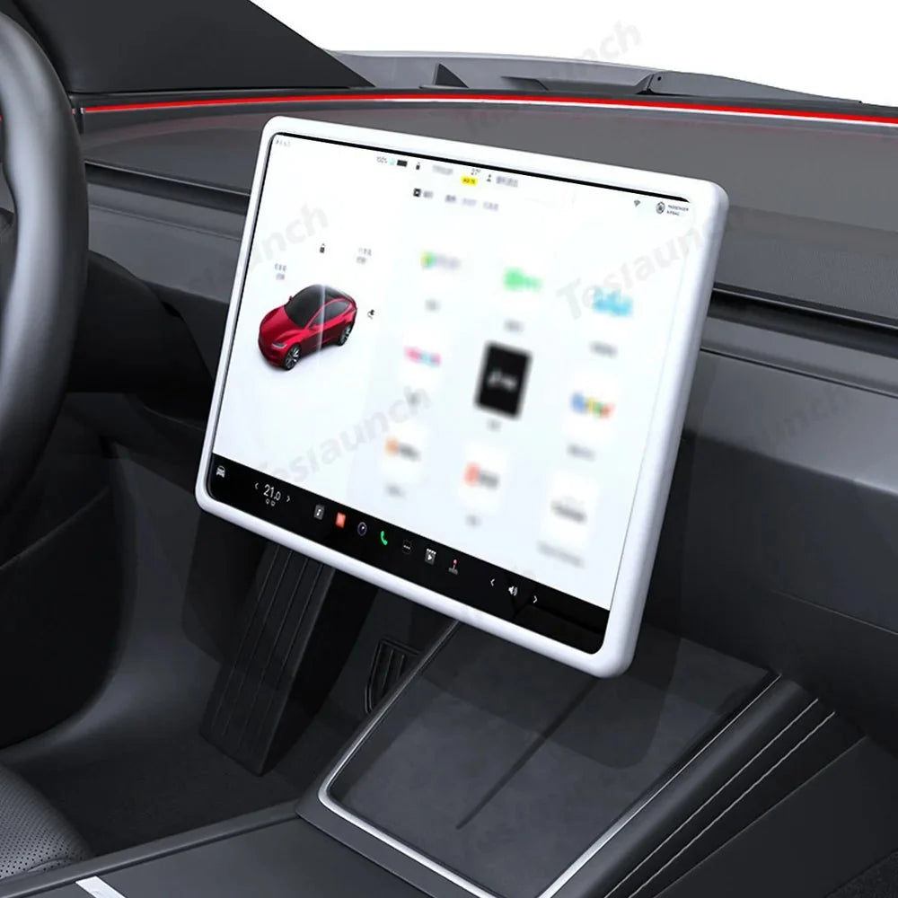 Silicone Center Screen Protection Frame for Tesla Model Y Juniper 2025 / Model 3 Highland 2024+