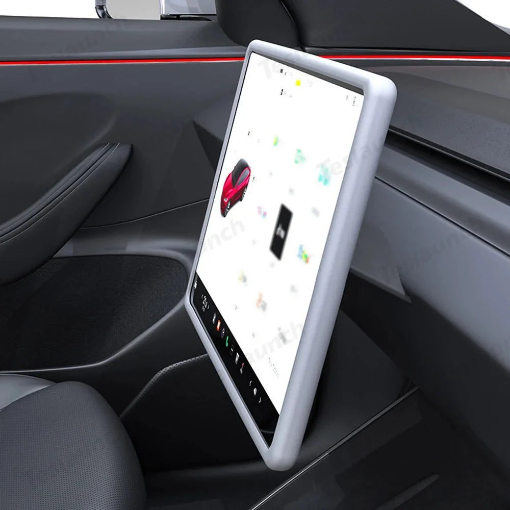 Silicone Center Screen Protection Frame for Tesla Model Y Juniper 2025 / Model 3 Highland 2024+