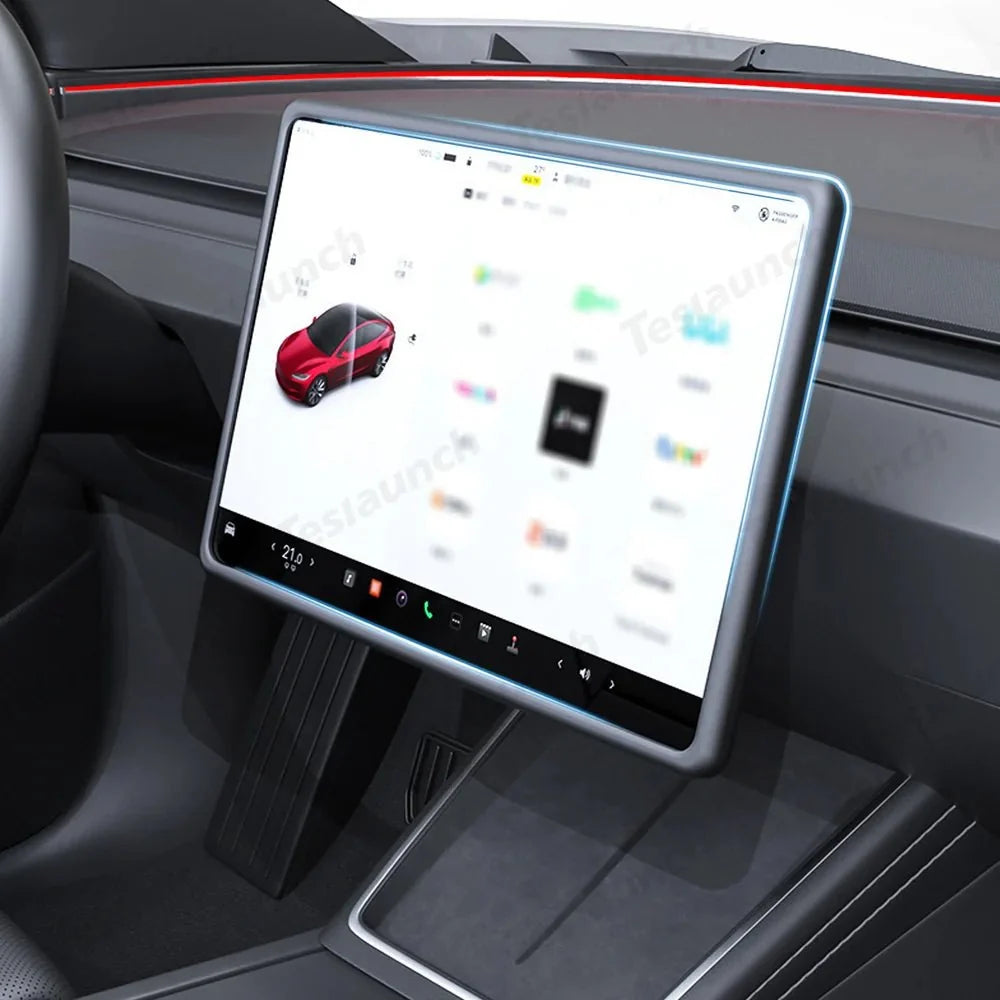 Silicone Center Screen Protection Frame for Tesla Model Y Juniper 2025 / Model 3 Highland 2024+