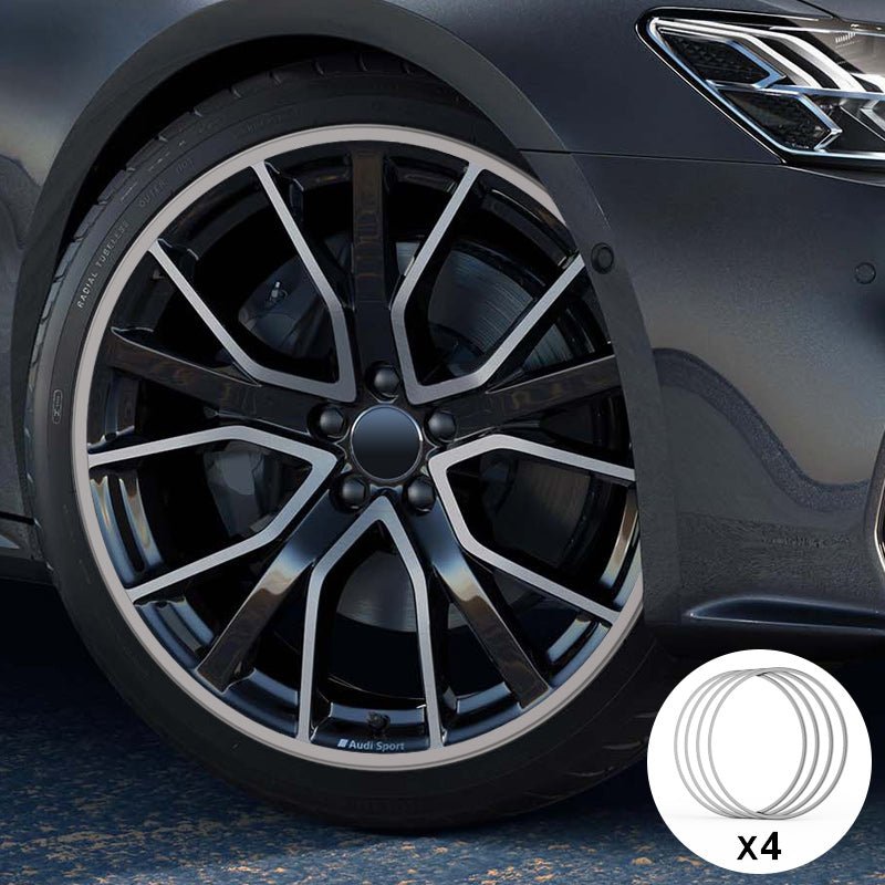 Silver Aluminum Alloy Wheel Rim Protector- Fits All Cars
