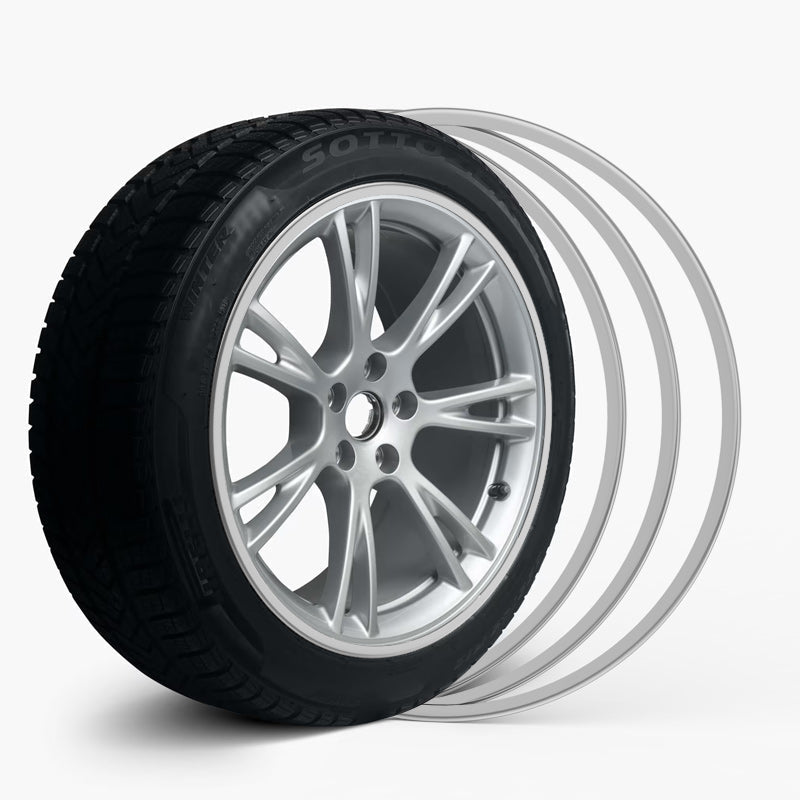 Silver Aluminum Alloy Wheel Rim Protector- Fits All Cars